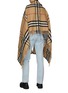 Back View - Click To Enlarge - BURBERRY - Archive Check Wool Cashmere Blend Fringe Cape