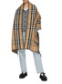 Figure View - Click To Enlarge - BURBERRY - Archive Check Wool Cashmere Blend Fringe Cape