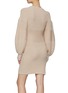 Back View - Click To Enlarge - STAUD - Puffed Long Sleeve Chunky Rayon Knee Length Dress