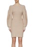 Main View - Click To Enlarge - STAUD - Puffed Long Sleeve Chunky Rayon Knee Length Dress