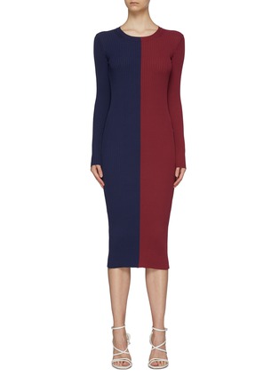 Main View - Click To Enlarge - STAUD - Colourblock Ribbed Bodycon Dress