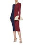 Figure View - Click To Enlarge - STAUD - Colourblock Ribbed Bodycon Dress