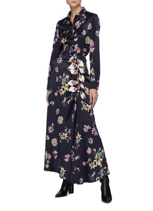 Figure View - Click To Enlarge - GABRIELA HEARST - Bow Detail Parker Floral Print Long Skirt