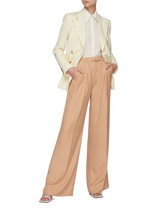Figure View - Click To Enlarge - GABRIELA HEARST - Vargas Belted Wide Leg Pants