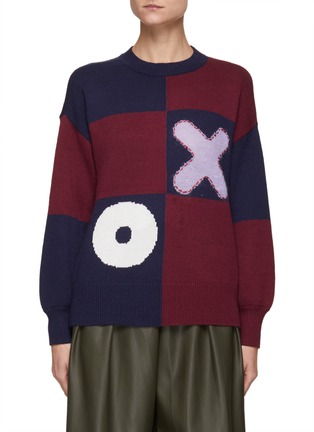 Main View - Click To Enlarge - STAUD - TIC-TAC-TOE COTTON MARINO SWEATER