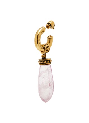 Main View - Click To Enlarge - ALEXANDER MCQUEEN - Long Stone Brass Earring