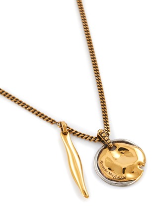 Detail View - Click To Enlarge - ALEXANDER MCQUEEN - Antiquated Brass Pendant Necklace