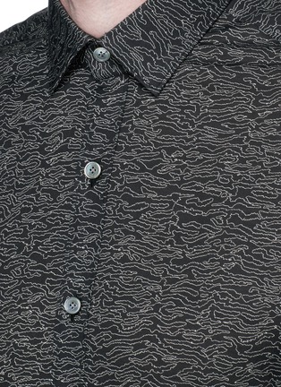 Detail View - Click To Enlarge - LANVIN - Wave sketch print cotton poplin shirt