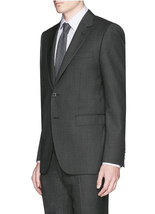 Front View - Click To Enlarge - LANVIN - Notch lapel wool crosshatch suit