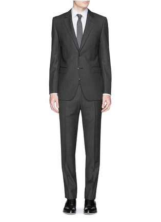 Main View - Click To Enlarge - LANVIN - Notch lapel wool crosshatch suit