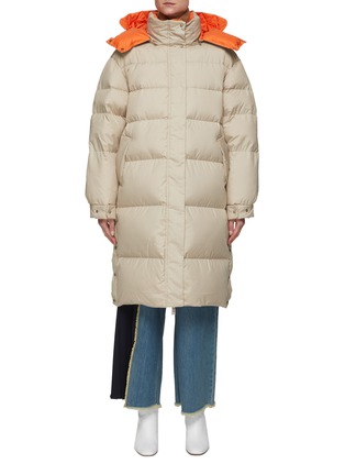 Main View - Click To Enlarge - PORTSPURE - CONTRASTING HOOD LONG PUFFER JACKET
