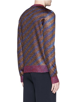 Back View - Click To Enlarge - MAISON MARGIELA - 'Spiral' jacquard birdseye lamé sweater