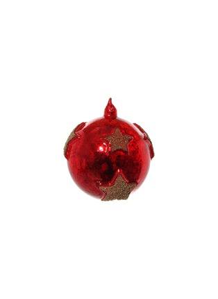 Main View - Click To Enlarge - SHISHI - Beaded Star Antique Glass Ball Ornament – Red/Gold