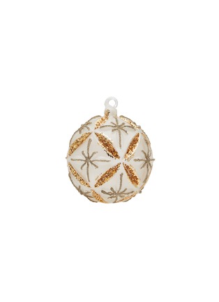 Main View - Click To Enlarge - SHISHI - Glitter Floral Print Glass Ball Ornament – Clear/Gold