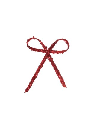 Main View - Click To Enlarge - SHISHI - Glitter Flake Bow Ornament – Red