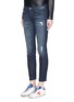 Front View - Click To Enlarge - CURRENT/ELLIOTT - 'The Stiletto' distressed cropped jeans