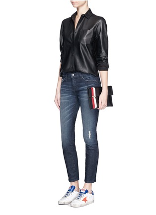 Figure View - Click To Enlarge - CURRENT/ELLIOTT - 'The Stiletto' distressed cropped jeans