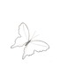 Main View - Click To Enlarge - SHISHI - Glitter Butterfly Wire Ornament – Silver