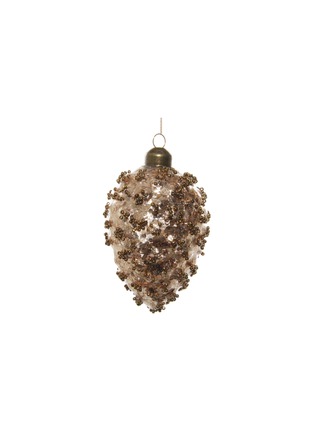 Main View - Click To Enlarge - SHISHI - Sequin-embellished Beaded Glass Cone Ornament – Clear/Gold