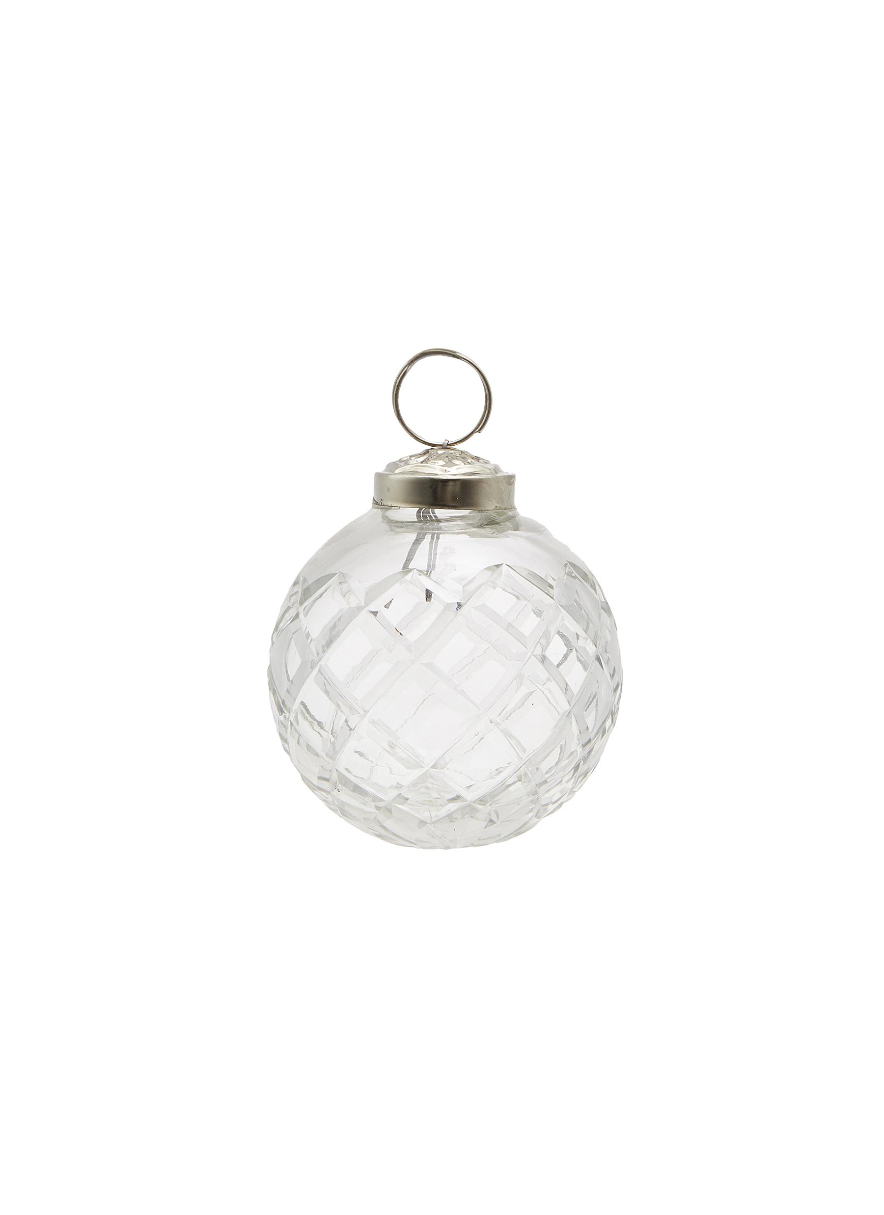 SHISHI | Diamond Cut Glass Ball Ornament – Clear | Lane Crawford