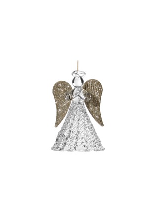 Main View - Click To Enlarge - SHISHI - Glitter Wing Sprung Skirt Glass Angel Ornament – Clear/Champagne