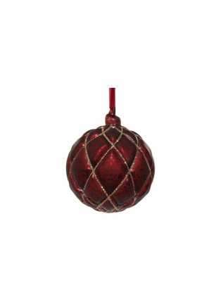Main View - Click To Enlarge - SHISHI - Glitter Quilted Glass Velvet Ball Ornament – Burgundy/Champagne