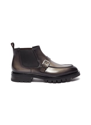Main View - Click To Enlarge - SANTONI - Cleat Sole Buckle Apron Boot