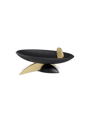 Main View - Click To Enlarge - L'OBJET - KELLY BEHUN LEAF BLACKENED OAK CANTILEVERED BOWL WITH BRASS