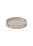 Main View - Click To Enlarge - GIOBAGNARA - Polo Small Leather Cover Round Tray – Light Grey