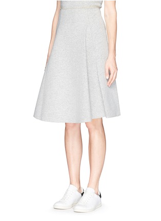 Front View - Click To Enlarge - MO&CO. EDITION 10 - Wool blend bonded scuba jersey skirt