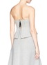 Back View - Click To Enlarge - MO&CO. EDITION 10 - Peplum hem wool blend bonded scuba jersey bustier