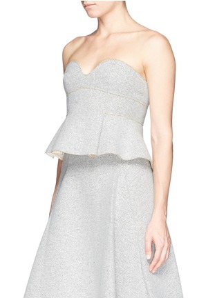 Front View - Click To Enlarge - MO&CO. EDITION 10 - Peplum hem wool blend bonded scuba jersey bustier