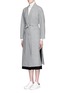 Front View - Click To Enlarge - MO&CO. EDITION 10 - Longline robe wool overcoat