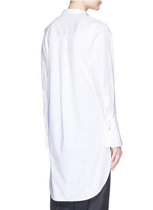Back View - Click To Enlarge - MO&CO. EDITION 10 - Notch neck cotton poplin shirt dress
