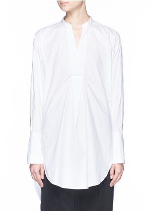 Main View - Click To Enlarge - MO&CO. EDITION 10 - Notch neck cotton poplin shirt dress