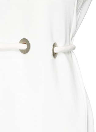 Detail View - Click To Enlarge - MO&CO. EDITION 10 - Drawstring waist belted crepe dress