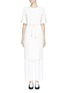 Main View - Click To Enlarge - MO&CO. EDITION 10 - Drawstring waist belted crepe dress