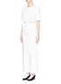 Figure View - Click To Enlarge - MO&CO. EDITION 10 - Drawstring waist belted crepe dress