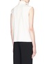Back View - Click To Enlarge - MO&CO. EDITION 10 - Faux pearl bar ruche neck sleeveless top