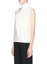 Front View - Click To Enlarge - MO&CO. EDITION 10 - Faux pearl bar ruche neck sleeveless top