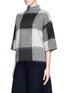 Front View - Click To Enlarge - MO&CO. EDITION 10 - Plaid mohair blend turtleneck sweater
