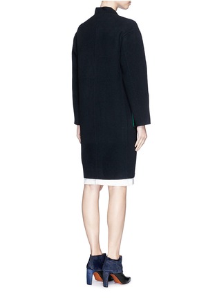 Back View - Click To Enlarge - MO&CO. EDITION 10 - Contrast interior oversize wool coat