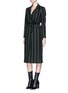 Front View - Click To Enlarge - MO&CO. EDITION 10 - Stripe wool coat