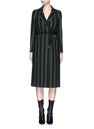 Main View - Click To Enlarge - MO&CO. EDITION 10 - Stripe wool coat