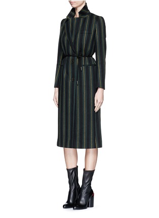 Figure View - Click To Enlarge - MO&CO. EDITION 10 - Stripe wool coat