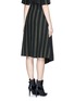 Back View - Click To Enlarge - MO&CO. EDITION 10 - Stripe asymmetric wrap front wool skirt