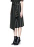 Front View - Click To Enlarge - MO&CO. EDITION 10 - Stripe asymmetric wrap front wool skirt