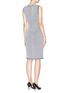 Back View - Click To Enlarge - ST. JOHN - Paper eyelet fringe tweed knit dress