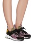 Figure View - Click To Enlarge - PIERRE HARDY - Track Comet' Oversized Leather And Textile Lace-Up Sneakers