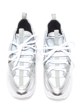 Detail View - Click To Enlarge - PIERRE HARDY - Track Comet' Oversized Leather Lace-Up Sneakers